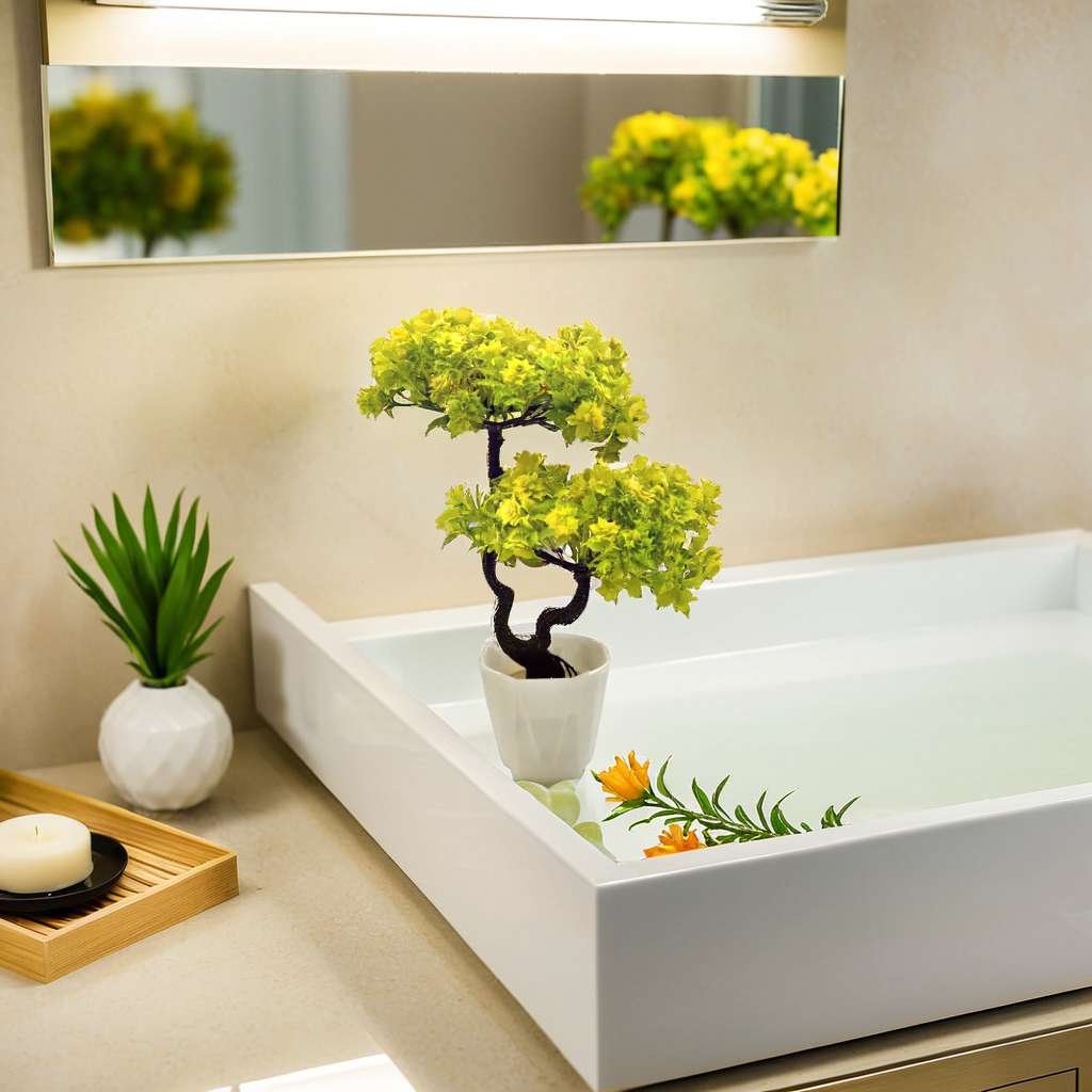 Artificial Plants for Home Decorarion Tree with Pot for Home Center Livingroom Table Shelf Entrance Office Decorative Potted Plants (RV-AP8) - Image 3